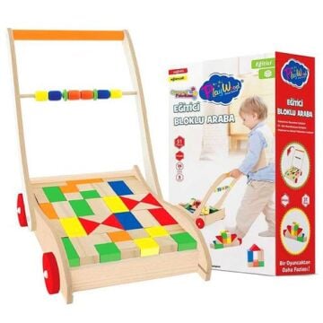 AHŞAP EĞİTİCİ BLOKLU ARABA6 RENK 51 PARÇA 36M+