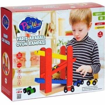 AHŞAP YARIŞ ARABALI OYUN RAMPASI 5 PARÇA 36M+