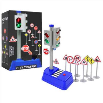 TRAFİK LAMBASI SETİ SESLİ IŞIKLI PİLLİ 3+