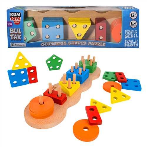 Ahşap Bultak 5 lİ Geometrik Şekiller