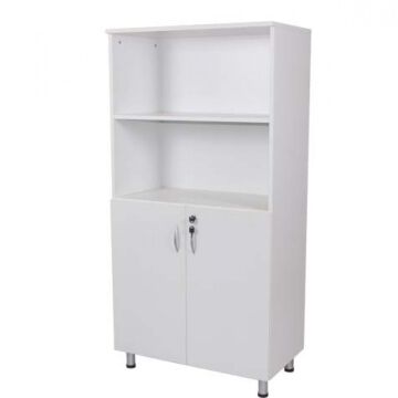 Beyaz Ofis ve Evrak Dolabı - 2 Raflı & 2 Kapaklı Kilitli