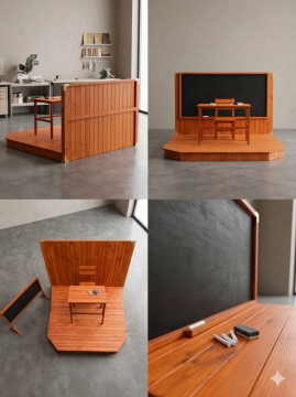 Ahşap Sahne ve Kara Tahta Seti