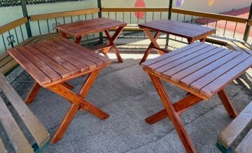 Ahşap Çocuk Aktivite ve Bahçe Masası – 60x80x65h