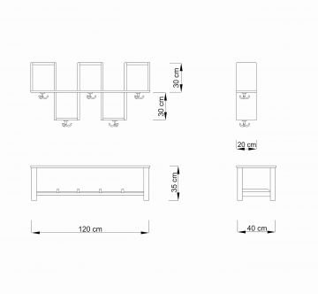 5 Gözlü Askılık ve Ayakkabılık Takımı