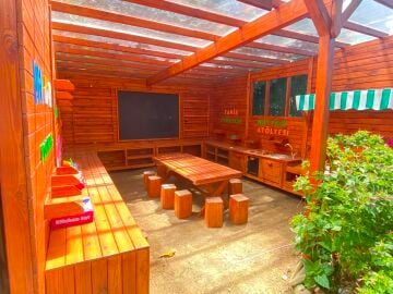 Ahşap Açık Hava Sınıfı ve Etkinlik Atölyeleri Seti (4x6m)