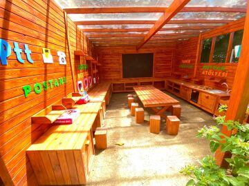 Ahşap Açık Hava Sınıfı ve Etkinlik Atölyeleri Seti (4x6m)