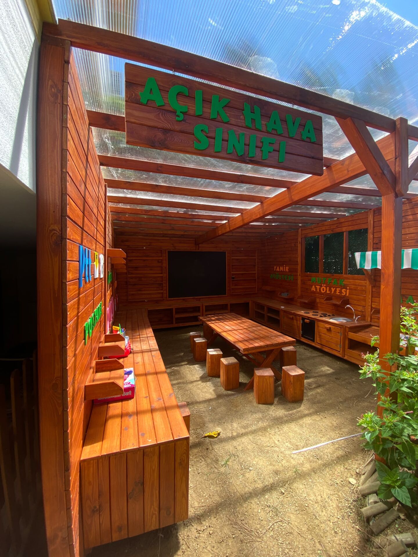 Ahşap Açık Hava Sınıfı ve Etkinlik Atölyeleri Seti (4x6m)