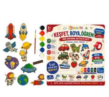Uzay Temalı Keşfet, Boya, Öğren! MDF Boyama Aktivite Seti