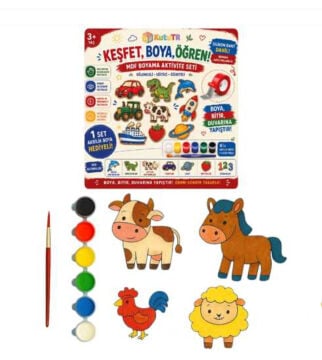 Çiftlik Hayvanları Temalı Keşfet, Boya, Öğren! MDF Boyama Aktivite Seti