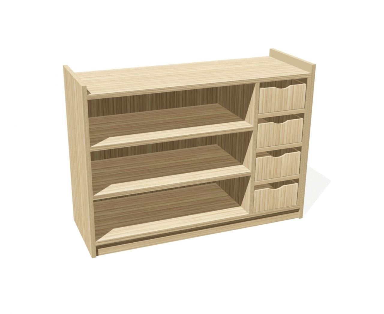 3 Raflı 4 Çekmeceli Sınıf Dolabı