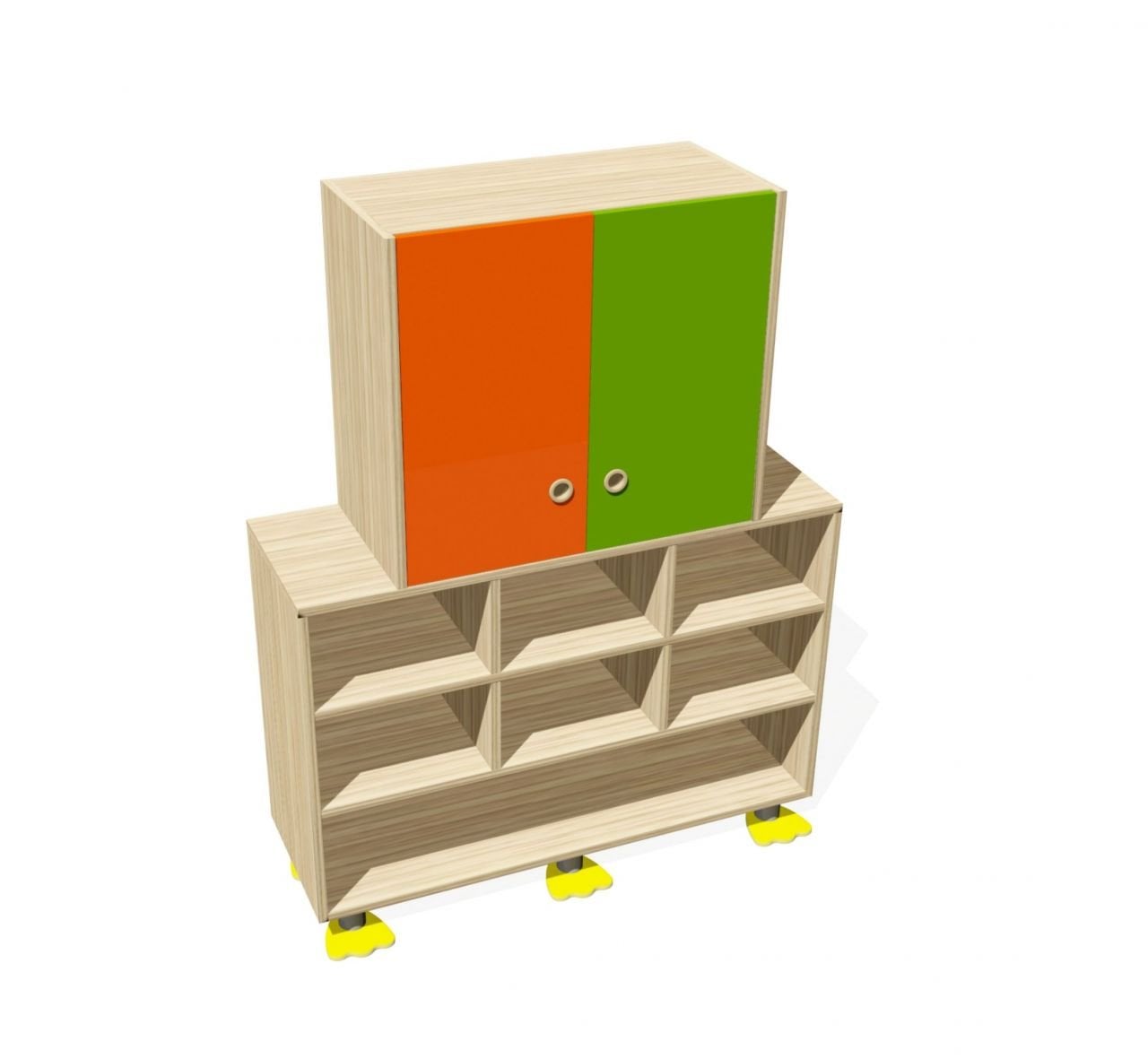 Açık Raflı ve Kapaklı Sınıf Dolabı