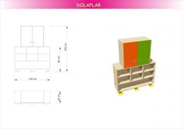 Açık Raflı ve Kapaklı Sınıf Dolabı