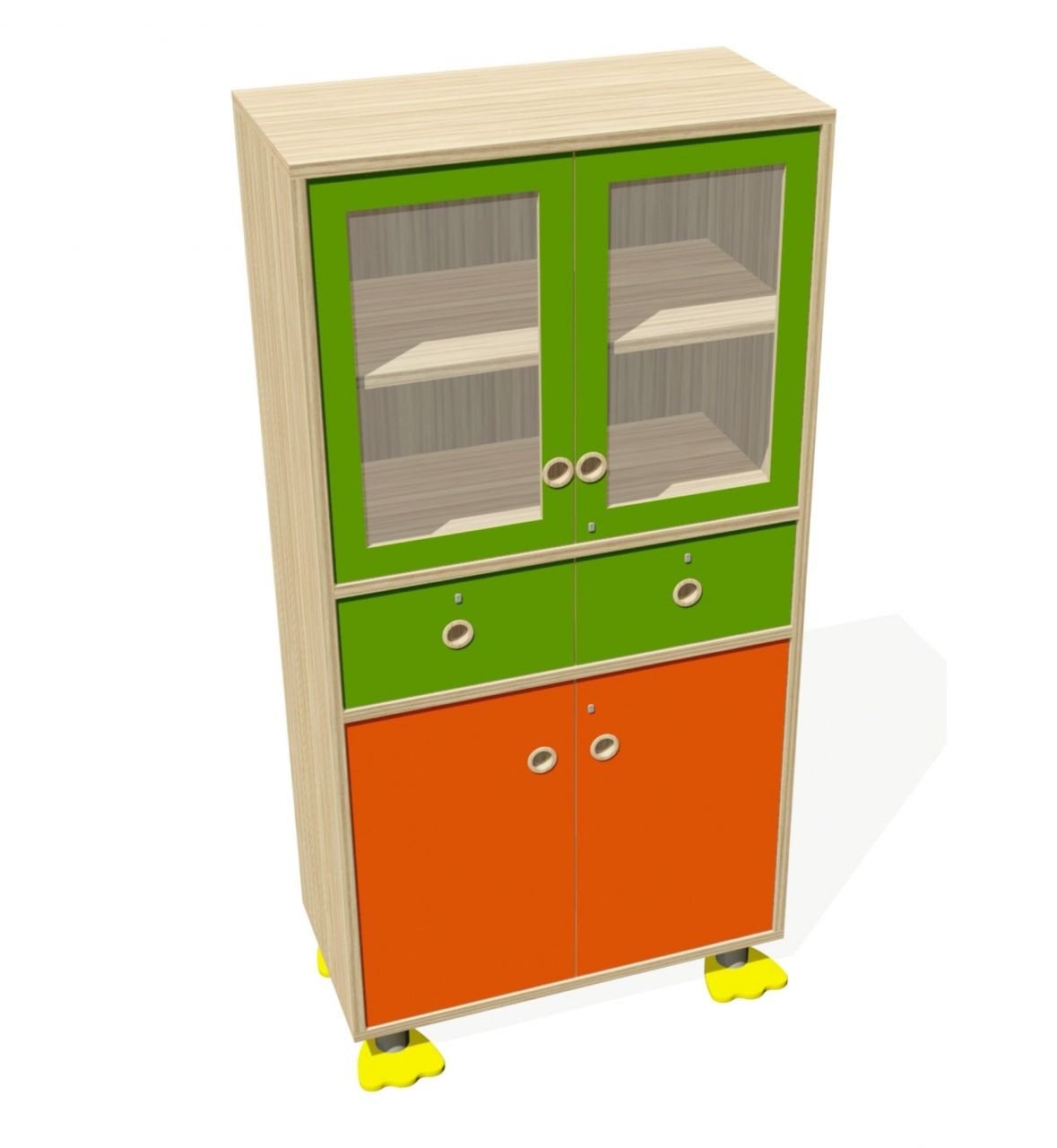 Öğretmen Dolabı 4 Kapaklı 2 Çekmeceli