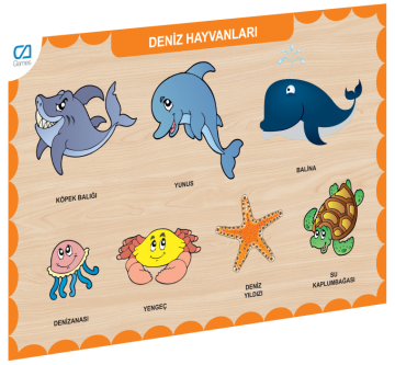 Deniz Hayvanları Ahşap Eğitici Puzzle