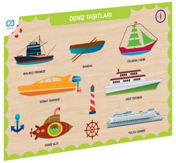Deniz Taşıtları Ahşap Eğitici Puzzle