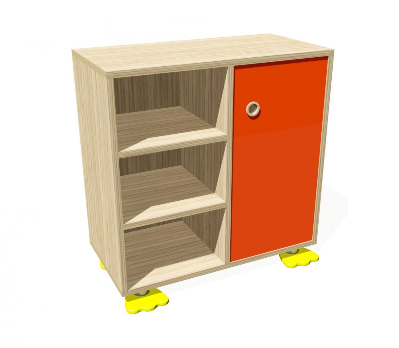 Tek Kapaklı ve Raflı Dolap