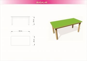 Dikdörtgen Masa 60x120