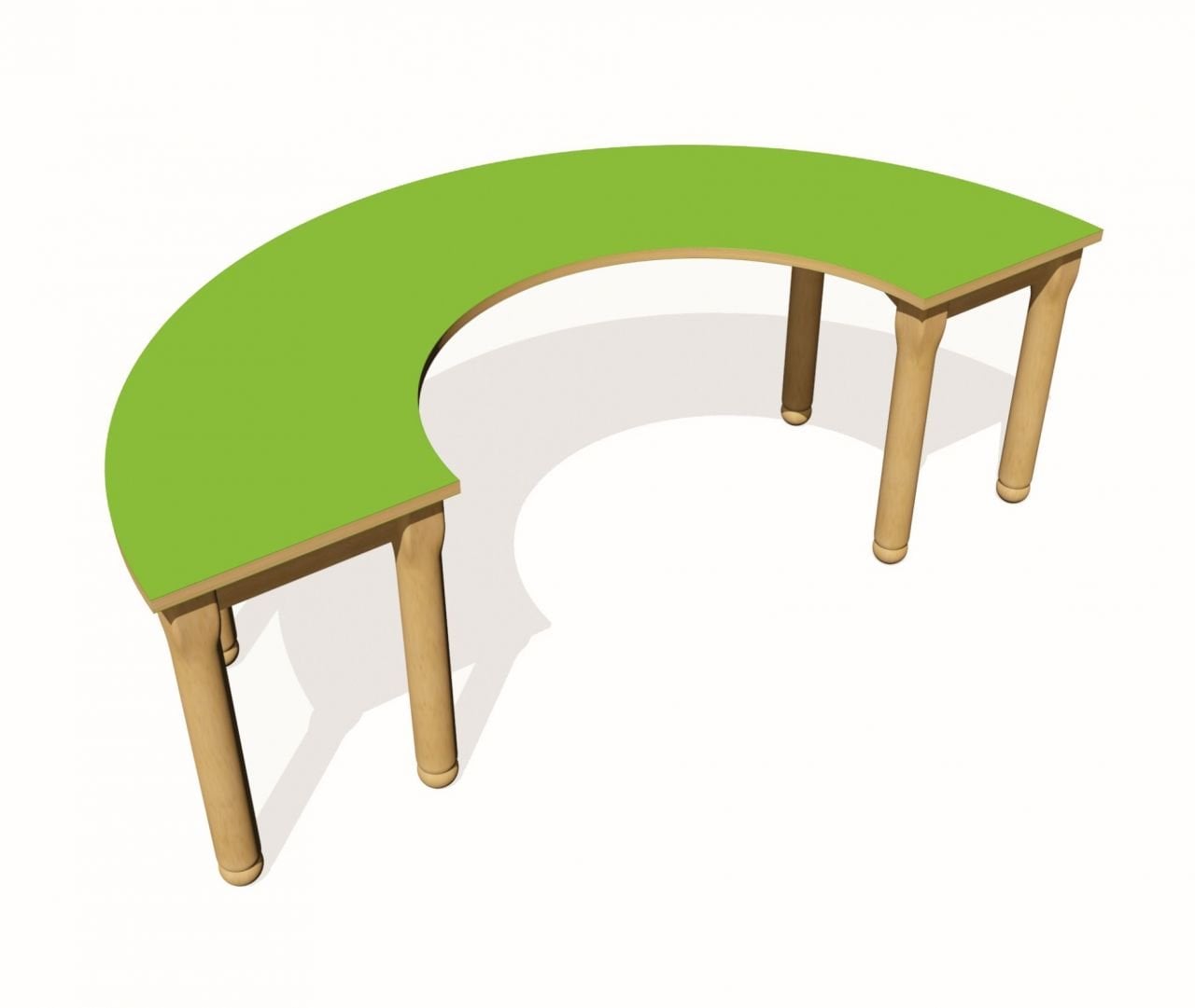 Yarım Daire Masa Kayın Ayaklı