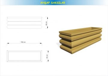 Ahşap Saksı Kütük Görünümlü