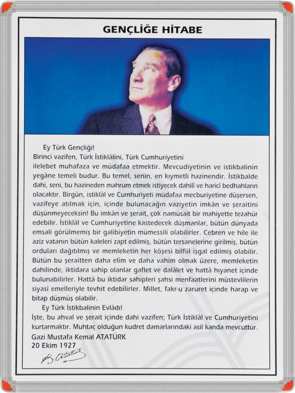 Gençliğe Hitabe Alm. Çer. 35X50