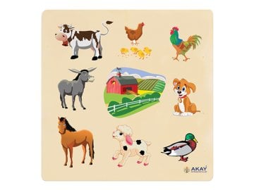AHŞAP PUZZLE ÇİFTLİK HAYVANLARI (30x30)