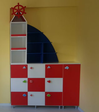 Kapaklı Yelken Raflı Kişisel öğrenci dolabı ( 18 Kapak)