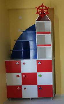 Kapaklı Yelken Raflı Kişisel öğrenci dolabı ( 18 Kapak)