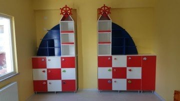 Kapaklı Yelken Raflı Kişisel öğrenci dolabı ( 18 Kapak)