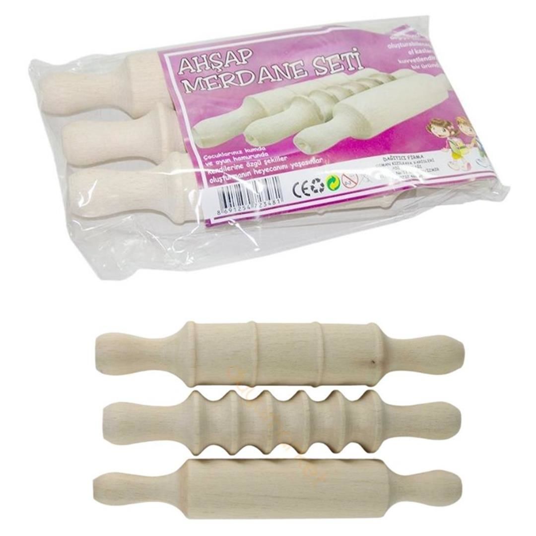 Ahşap Merdane Set 3 lü