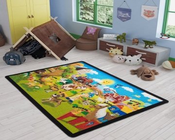 Oyun ve Eğitim Halısı Ali Babanın Çiftliği Yeşil 200*290