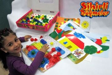 Sihirli Düğmeler 80 Parça – Eğitici Tak-Çıkar Blok ve Zeka Oyunu