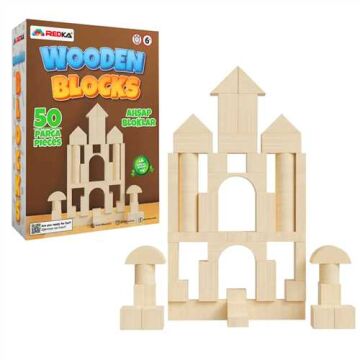 Natural Ahşap Blok Seti 50 Parça