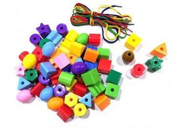 Büyük İpli Boncuklar (Poşetli 60 Parça)