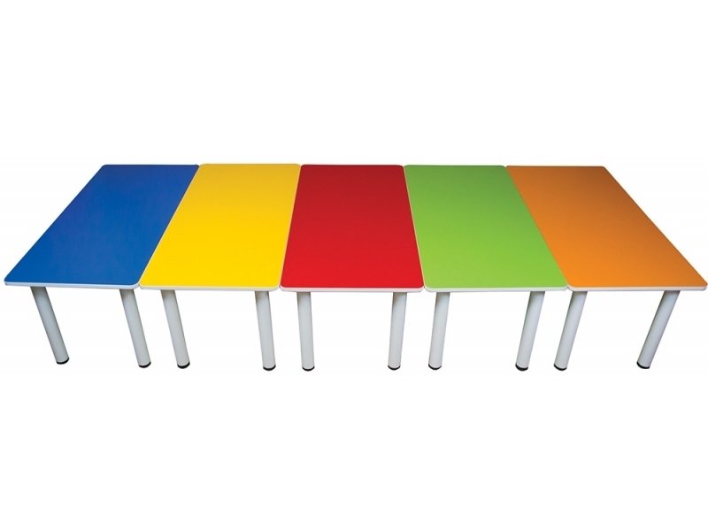 Beyaz Metal Ayaklı Anaokulu Masası 60x120