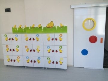 İsimlikli Figürlü Kişisel Öğrenci  Dolabı 18 kapaklı