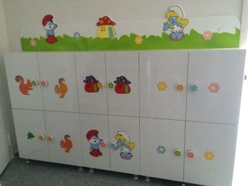 İsimlikli Figürlü Kişisel Öğrenci  Dolabı 18 kapaklı