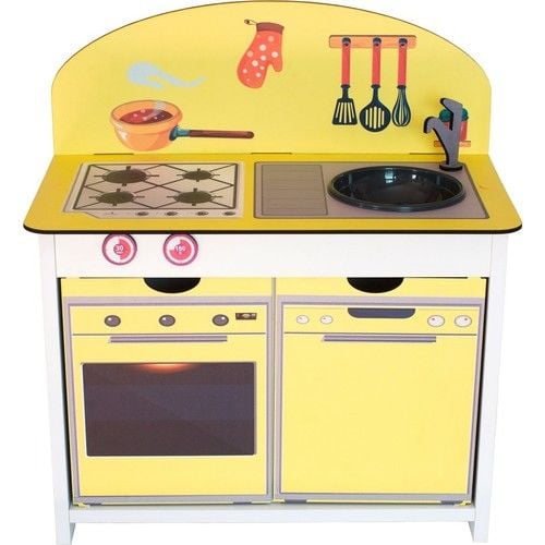 Ahşap Ocaklı Musluklu Mutfak Tezgahı.