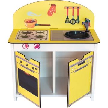 Ahşap Ocaklı Musluklu Mutfak Tezgahı.