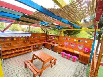 Dış mekan dörtlü set L şeklinde  ( mutfak , tamir , manav , güzellik )