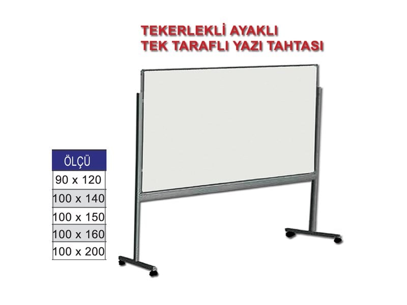 Tekerlekli Tek Taraflı Yazı Tahtası 120x140 cm