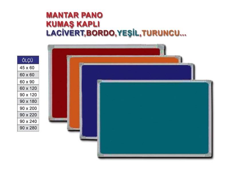 Kumaş Kaplı Mantar Pano 60 x 90 cm