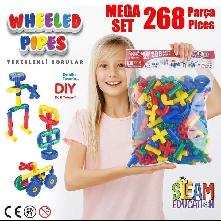Tekerlekli Borular Mega set 268 prç.