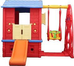 OYUN EVİ İKİ KAPILI KAYDIRAKLI  SALINCAKLI