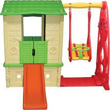 OYUN EVİ İKİ KAPILI KAYDIRAKLI  SALINCAKLI