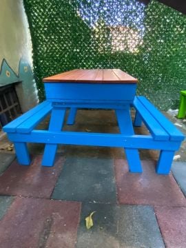 Renkli Piknik Masası Kapaklı 120 cm