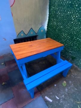 Renkli Piknik Masası Kapaklı 120 cm