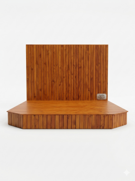 Ahşap Sahne – Dış Mekan Uyumlu (3x3 m | Arka Panel: 3x2 m)