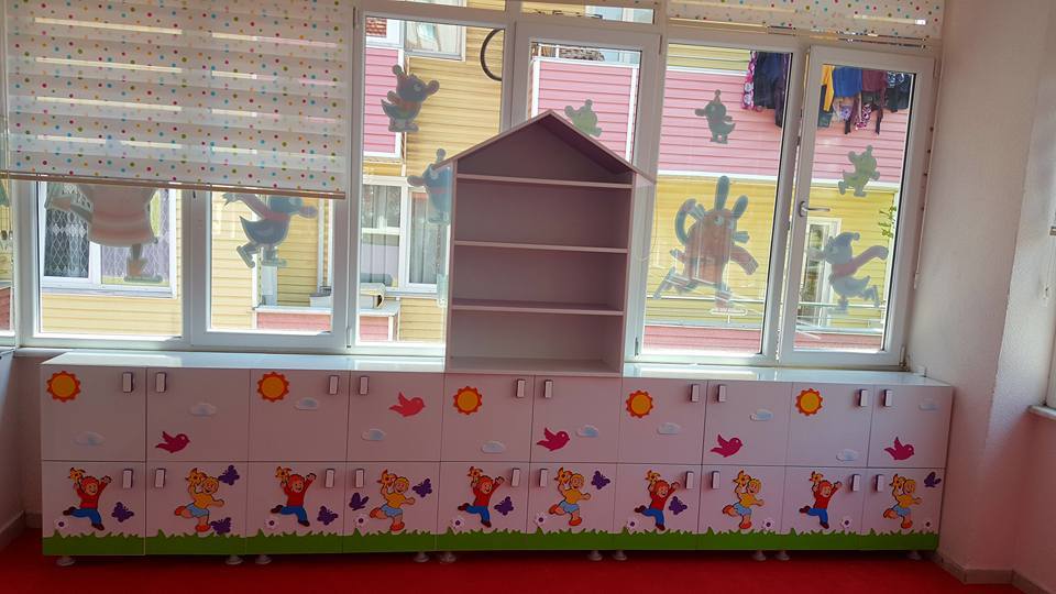 Figürlü Kapaklı Kitaplıklı Kişisel Öğrenci dolabı