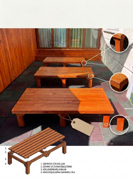 Dış Mekan Etkinlik Masası 70*140*35 h