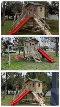 Ahşap Oyun evi çocuk parkı